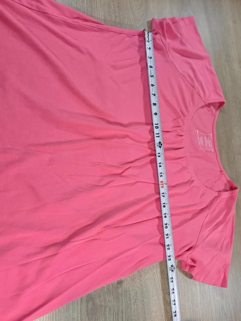 Lane Bryant Pink Supima Cotton Pleated Neck Short Sleeve Tee Shirt‎ Size 26/28